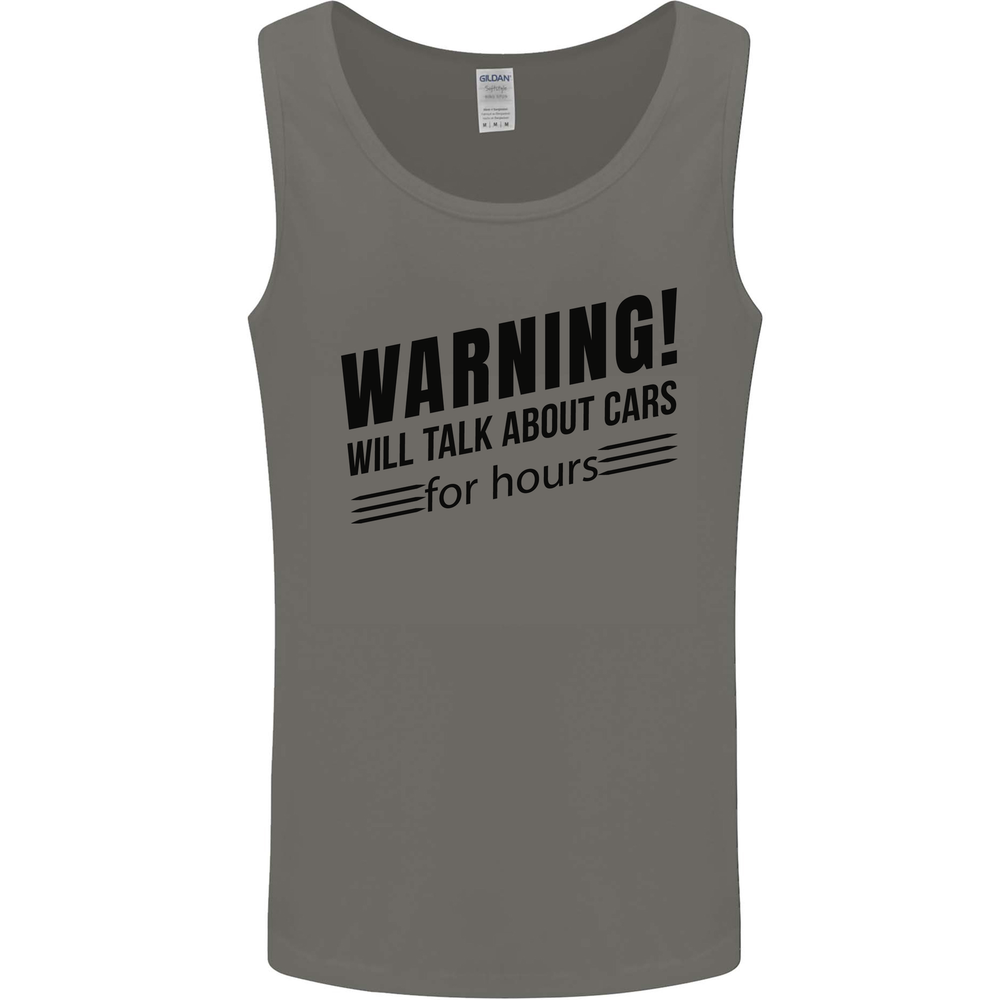 Warning Will Talk About Cars Mens Vest Tank Top