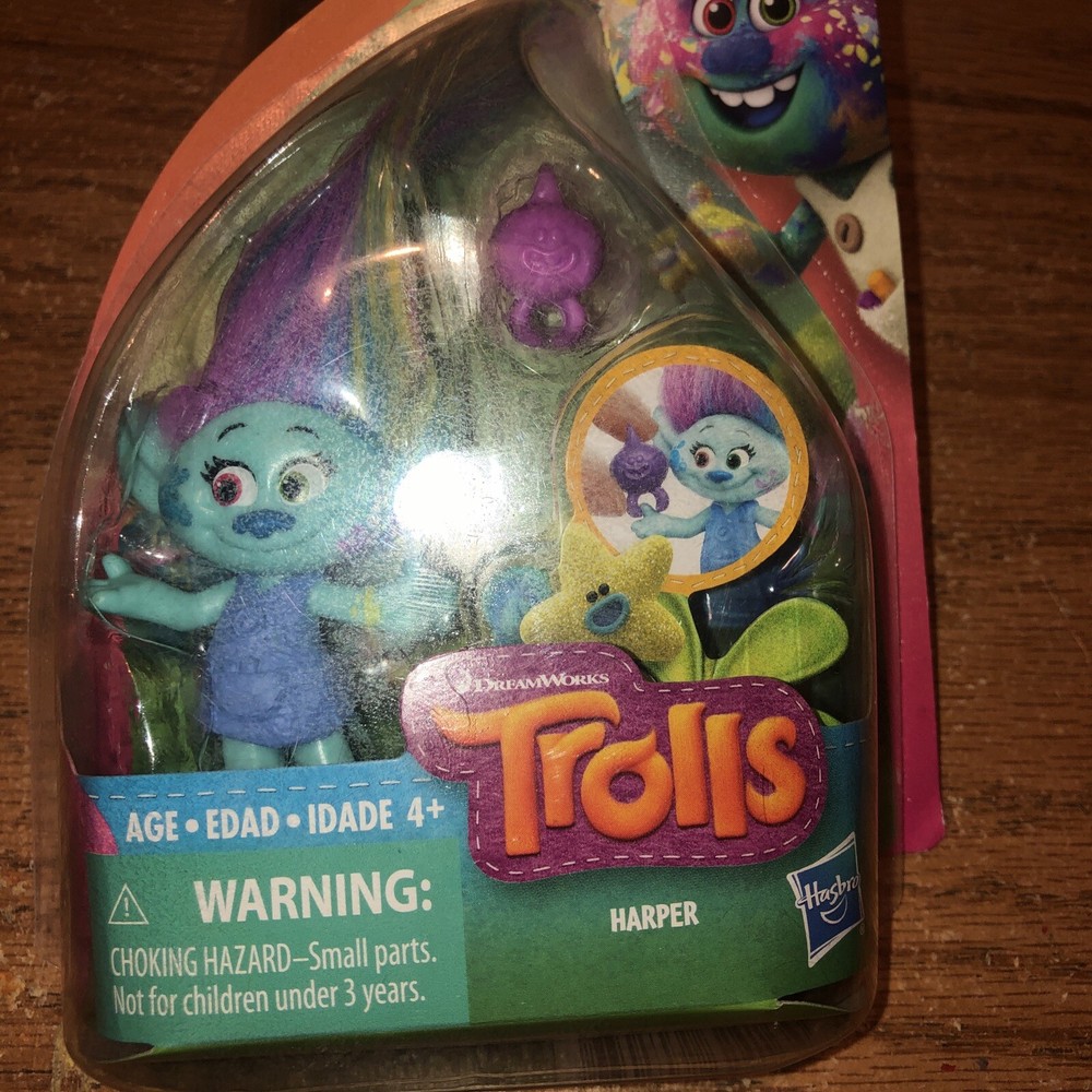 Trolls Harper Poppy Critter Blue Pink Dreamworks Cartoon Characters Hasbro New