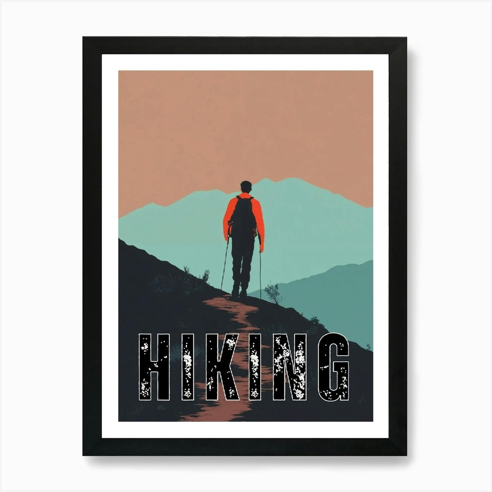 Hiking Art Print Framed Wall Art Poster Canvas Print Picture