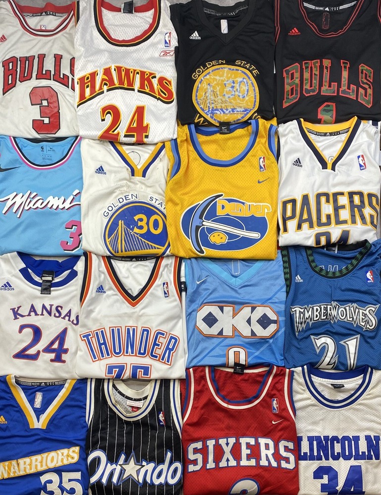 NBA баскетбол Джерси лот из 15 Nike Adidas New Era винтажный Knicks Sixers солнца
