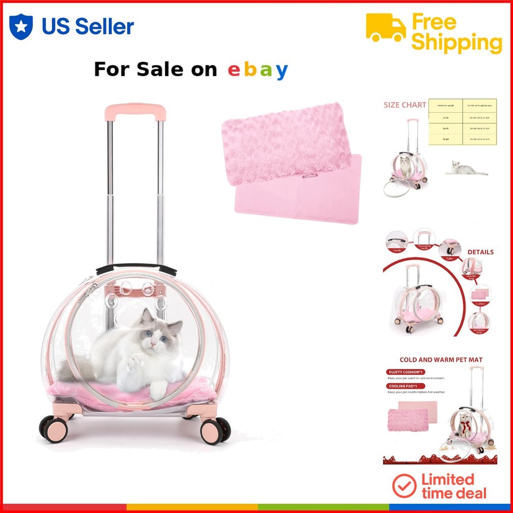 Breathable Wheeled Pet Carrier for Dogs and Cats with Multiple Carrying Options