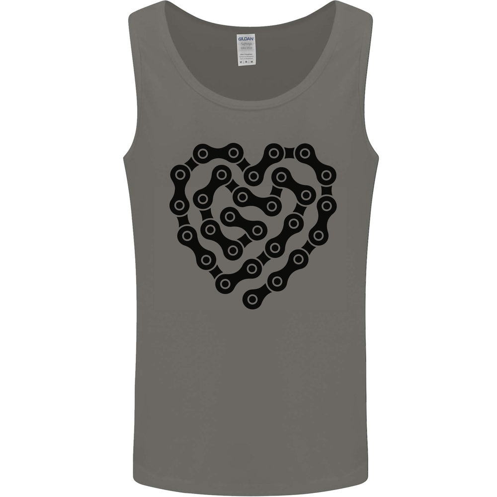 Heart Bike Chain Cycling Biker Motorbike Mens Vest Tank Top