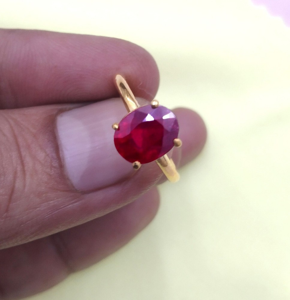 925 Sterling Silver Ruby Gemstone Minimalist Ring Gift for Her