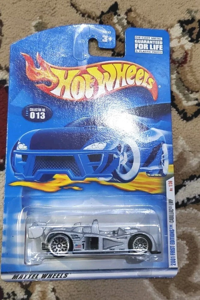 2001 Hot Wheels #13 First Editions 1/36 CADILLAC LMP Silver w/Chrome Lace Wheels