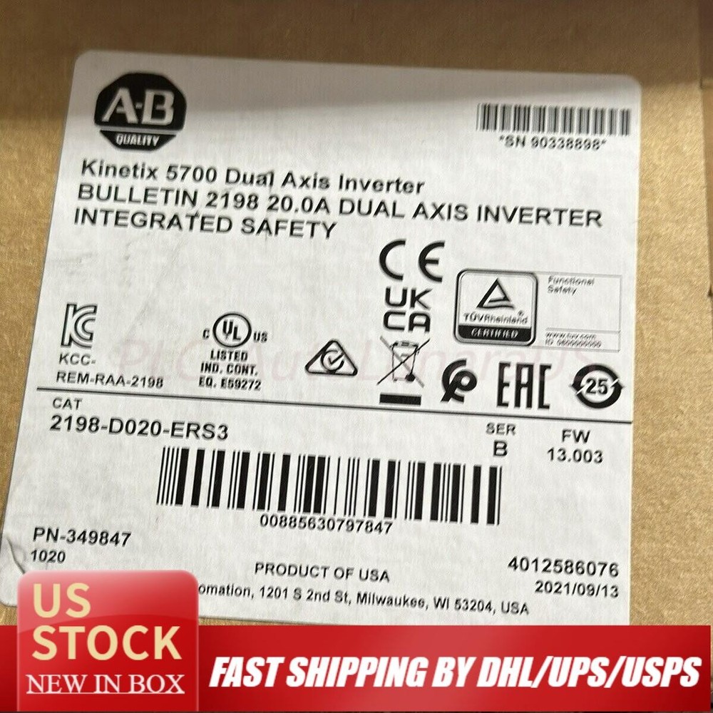 Sealed  Allen Bradley 2198-D020-ERS3 Kinetix 5700 Dual Axis Inverter US Free Tax