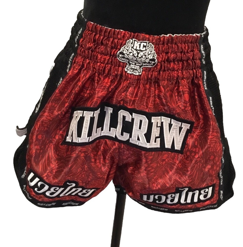 kill crew muay thai shorts Red Med