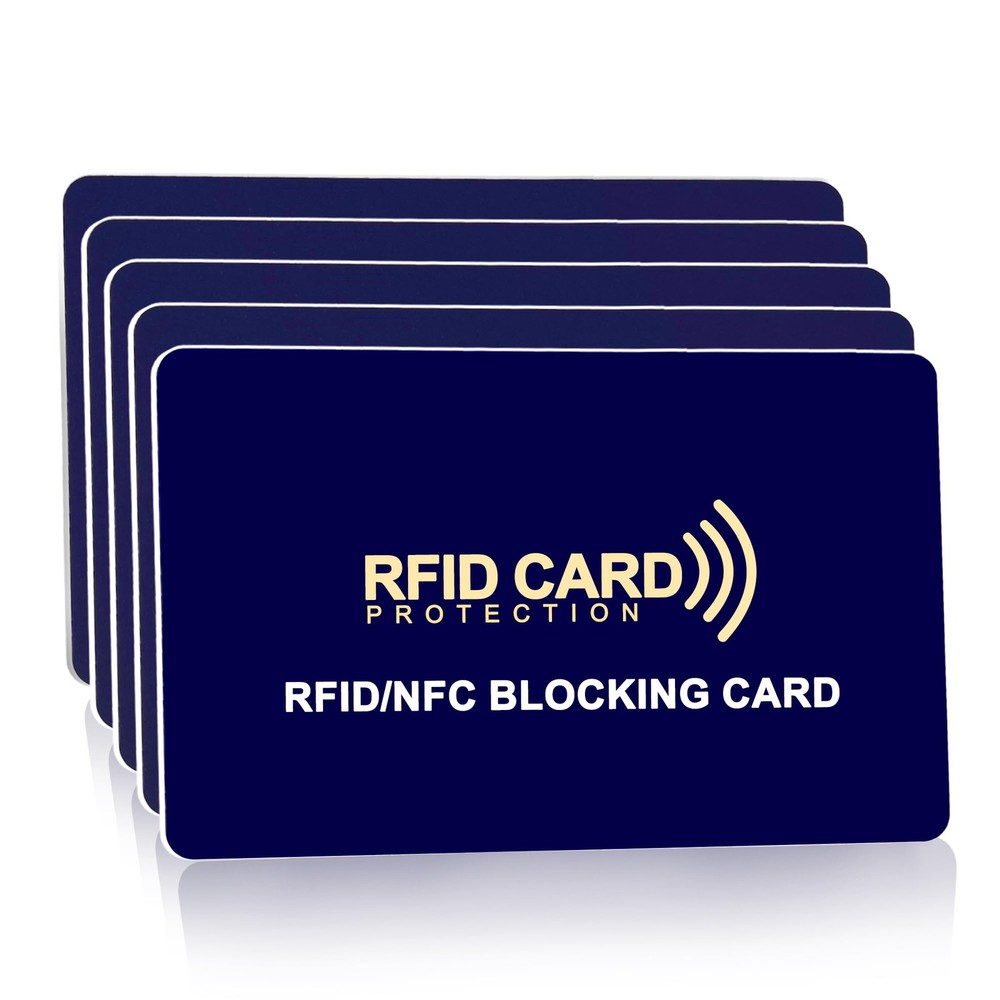 5-Pack RFID Blocking Cards | Contactless NFC/RFID Credit Card  Passport Prote...