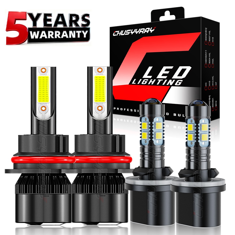 4X LED Headlight Fog Light Bulbs Kit 6000K For Ford Mustang Gt Svt Cobra 1994-04