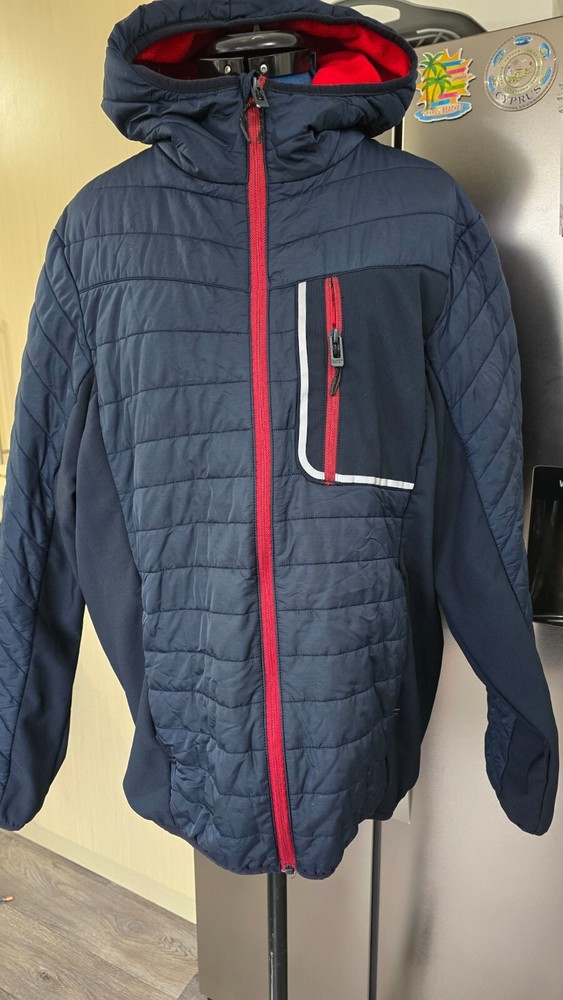 Superdry EXPEDTION CONVECTION HYBRID BLUE ZIP HOODED JACKET SIZE XL