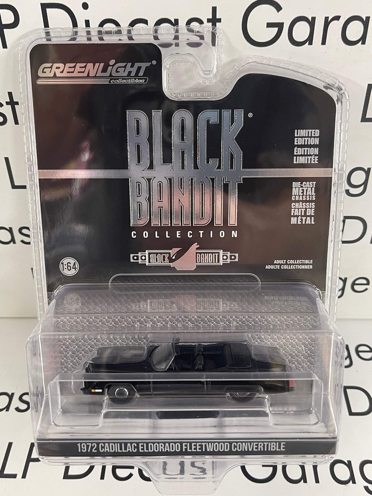 GREENLIGHT 1:64 1972 Cadillac Eldorado Fleetwood Convertible Diecast Model Car in Black by Bandi
