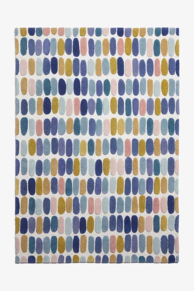 Hand Tufted Confetti Rug Modern High Low Rug Pebble Rug Multicolored Woolen Rugs