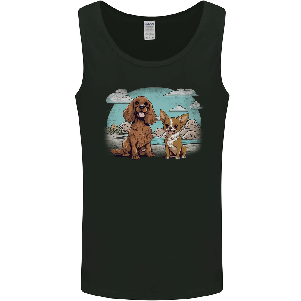 A Chihuahua & Cocker Spaniel Dogs Mens Vest Tank Top
