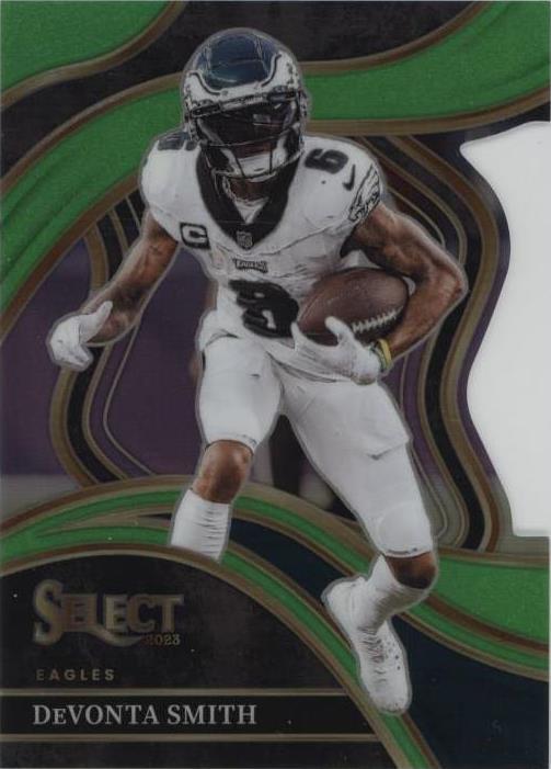 2023 Panini Select Devonta Smith #272 Neon Green Prizm Die-Cut Club Level /499
