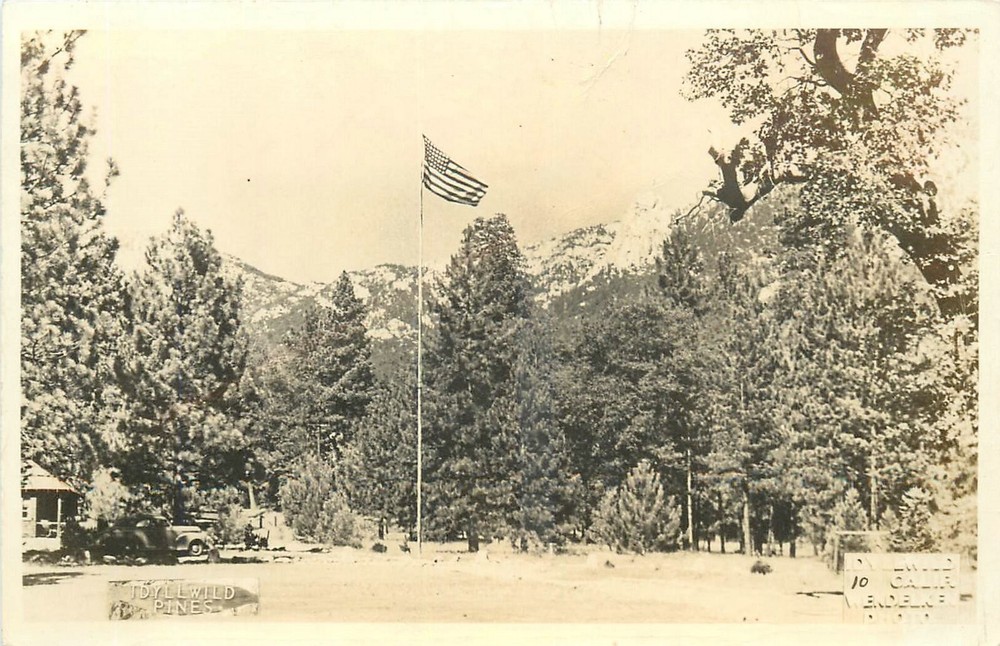 1940s Idyllwild California Wendelken Pines autos Postcard RPPC 25-441