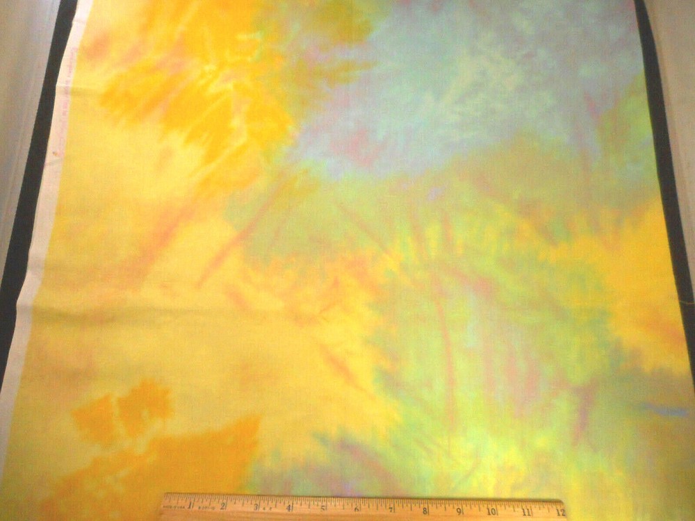 Cotton Fabric 1 1/2 Yard SALE Blue Yellow Lt Purple Green Blender Free Spirit #C