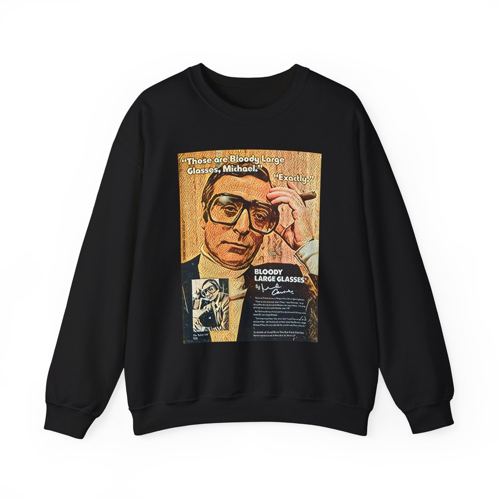 Michael Caine Bloody Large Glasses Graphic LS Unisex Heavy Crewneck Sweatshirt