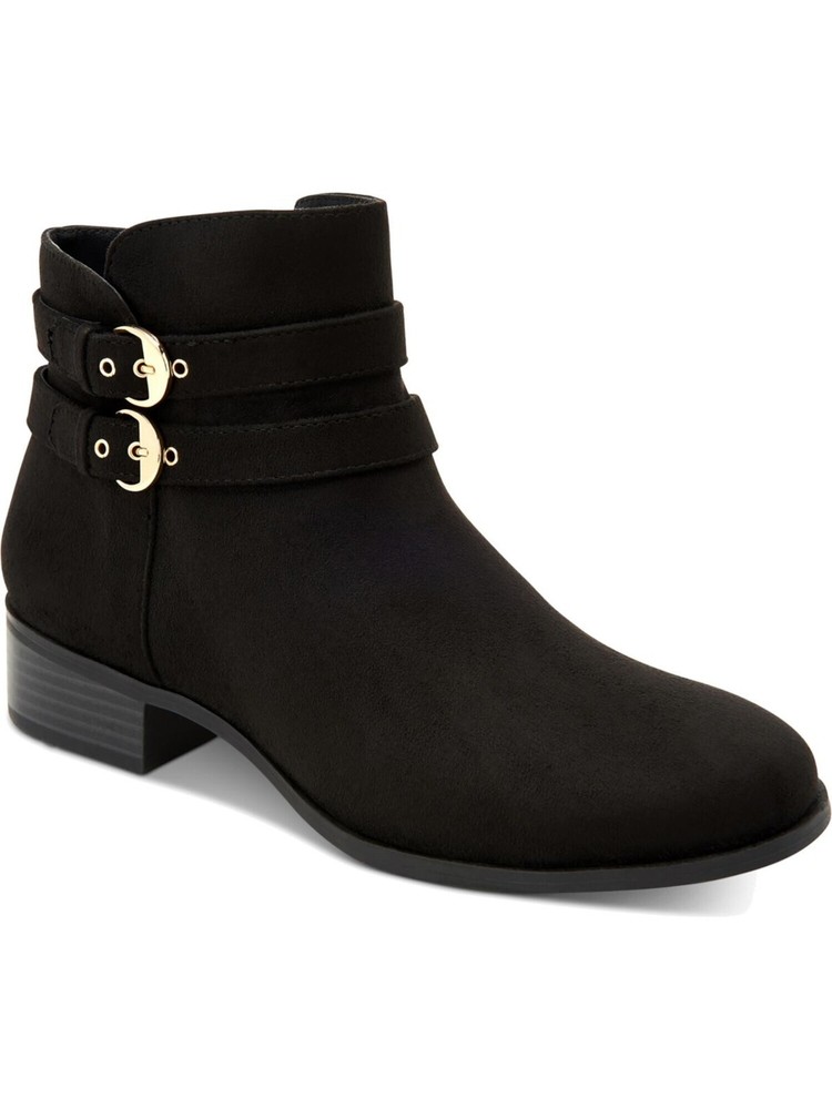 CHARTER CLUB Womens Black Jaimee Almond Toe Block Heel Zip-Up Booties 5 M