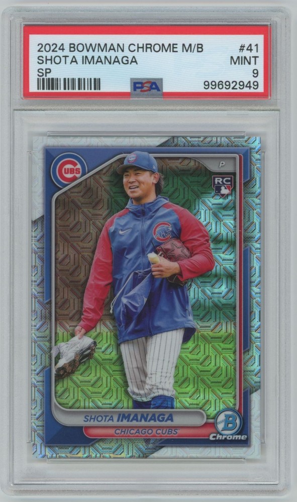 2024 Bowman Chrome Mojo Shota Imanaga RC PSA 9 Cubs 41 Image Variation