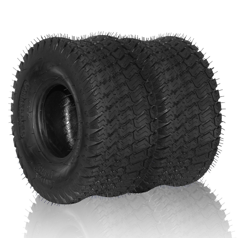 Set of 2 15x6.00-6 Turf Tires Lawn Mower Tractor 4 Ply 15x6-6 15x6x6 Tubeless