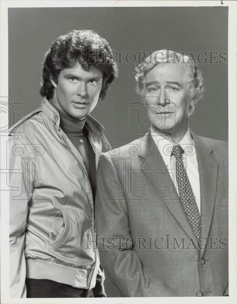 1982 Press Photo David Hasselhoff, Edward Mulhare star in 