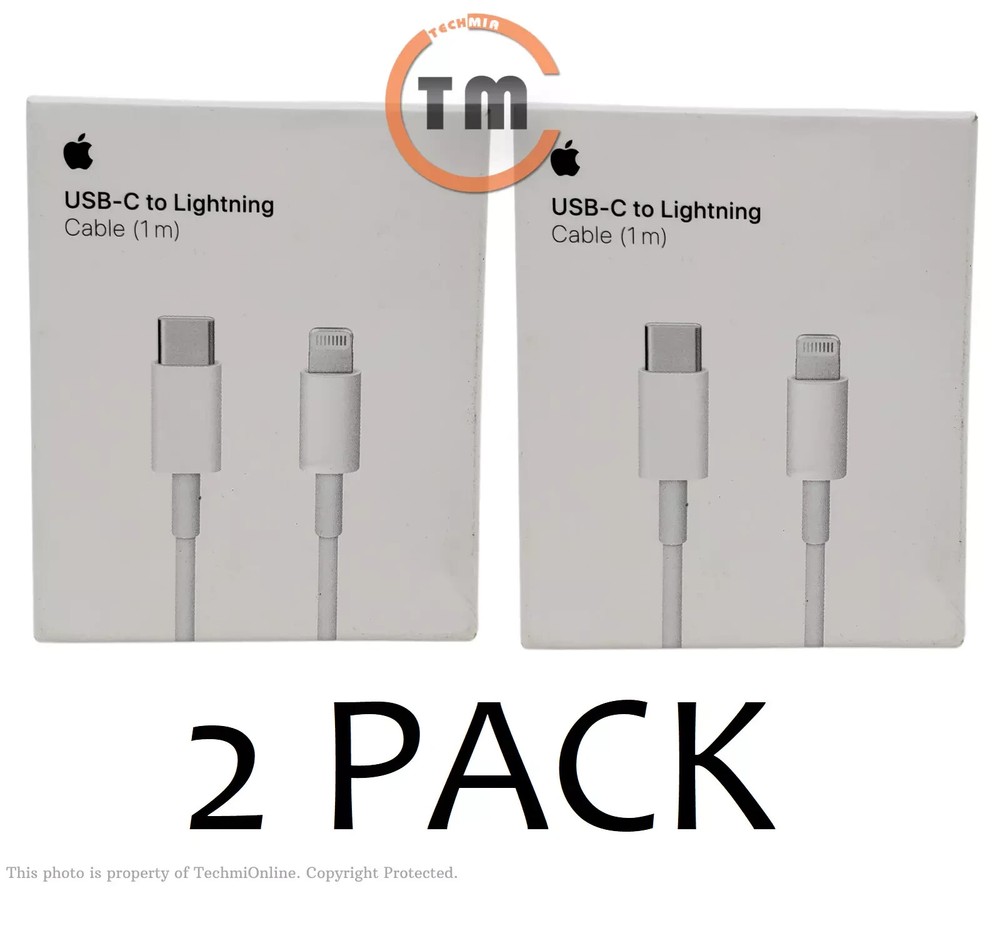 Lot of 2 Original Apple 3.3ft USB-C to Lightning Cables MX0K2AM/A