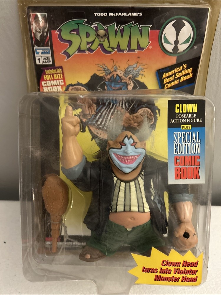 1994 McFarlane Spawn CLOWN Action Figure Series 1 w/ Special Comic-NEW