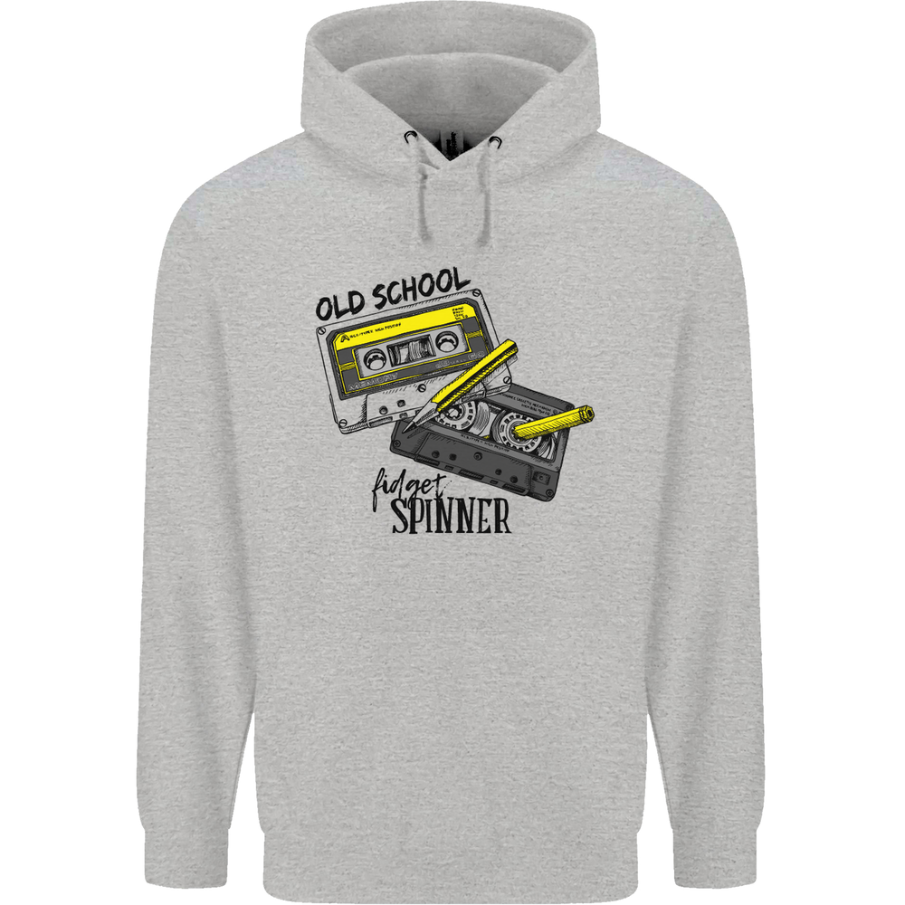 Retro 80s Music Cassette Old School Spinner Mens 80% Cotton Hoodie