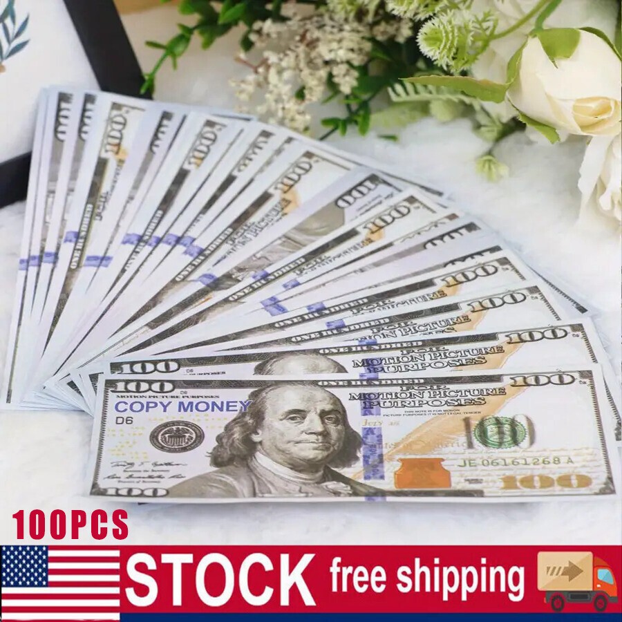 100 PCS Prop Fake Toys Money BANK GAMES CASH PAPER 100 DOLLAR BILLS $ US