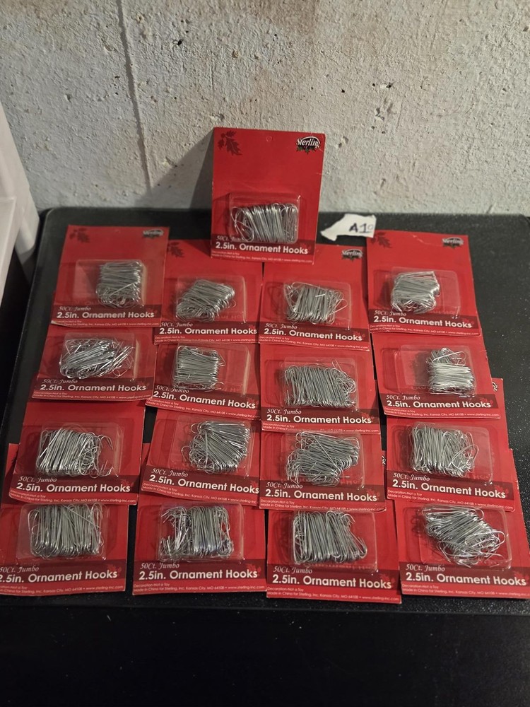 Sterling Silver 50ct 2.5 Inch Ornament Hooks Bulk Lot of 17 Sets 850ct Total