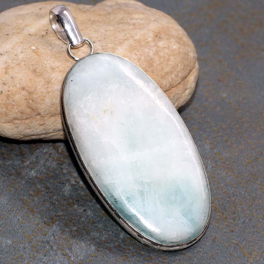 Hememorphite 925 Silver Plated Pendant Necklace 2.6 Inch Trendy Jewelry JW