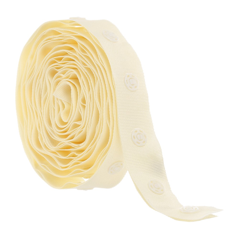 18mm Cotton Snap Button Tape - 2 Yard Fastener Trim in Beige