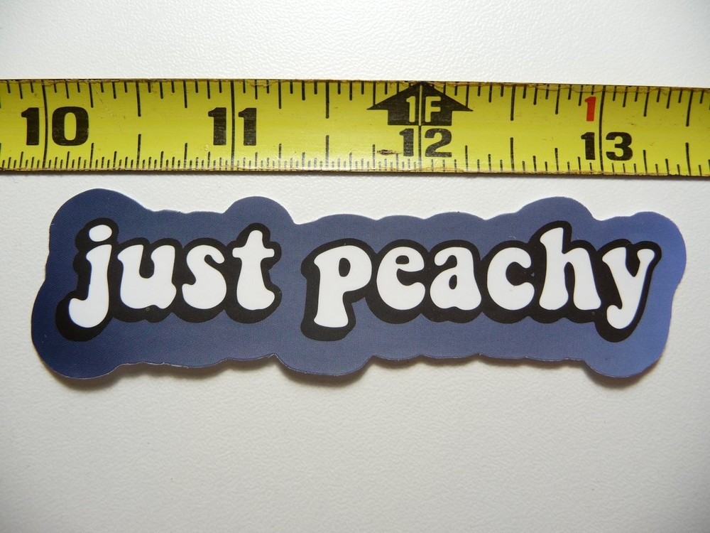 JUST PEACHY DECAL STICKER MOTIVATIONAL POSITIVE ATTITUDE MOTIVATE KINDNESS