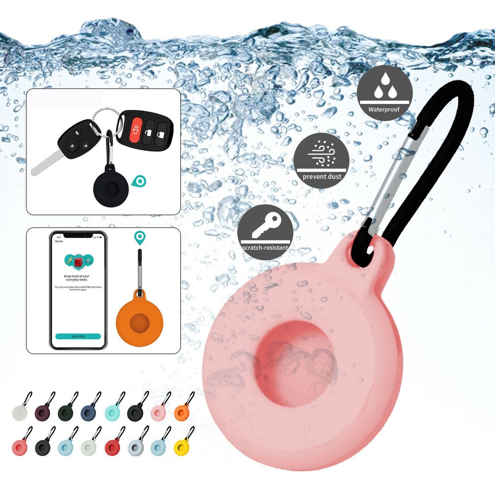 Durable Silicone Sleeve Cover Case with Keychain for AirTag Tracker
