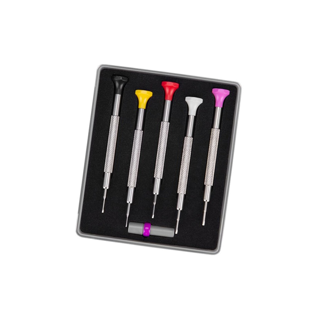 Watchmakers Ergonomic Screwdriver Assortment 5 Sizes, Five Stainless Steel Blade