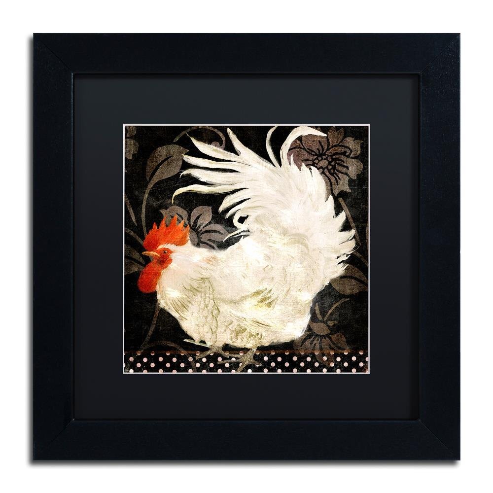 ALI4698-B1111BMF Rooster Damask I, 11x11-Inch, 11x11