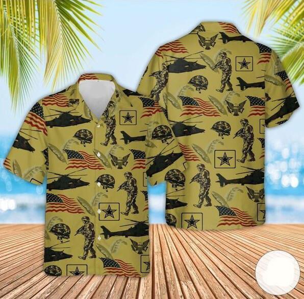 Us Army Short Sleeve Hawaiian Shirt Full Printed Hawaiian Shirt Casual Shirt