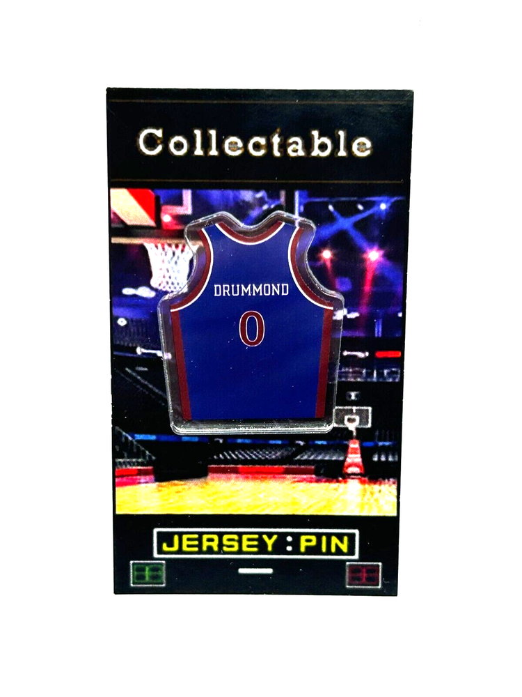 Retro Detroit Pistons Andre Drummond Jersey Lapel Pin - Free Shipping Included