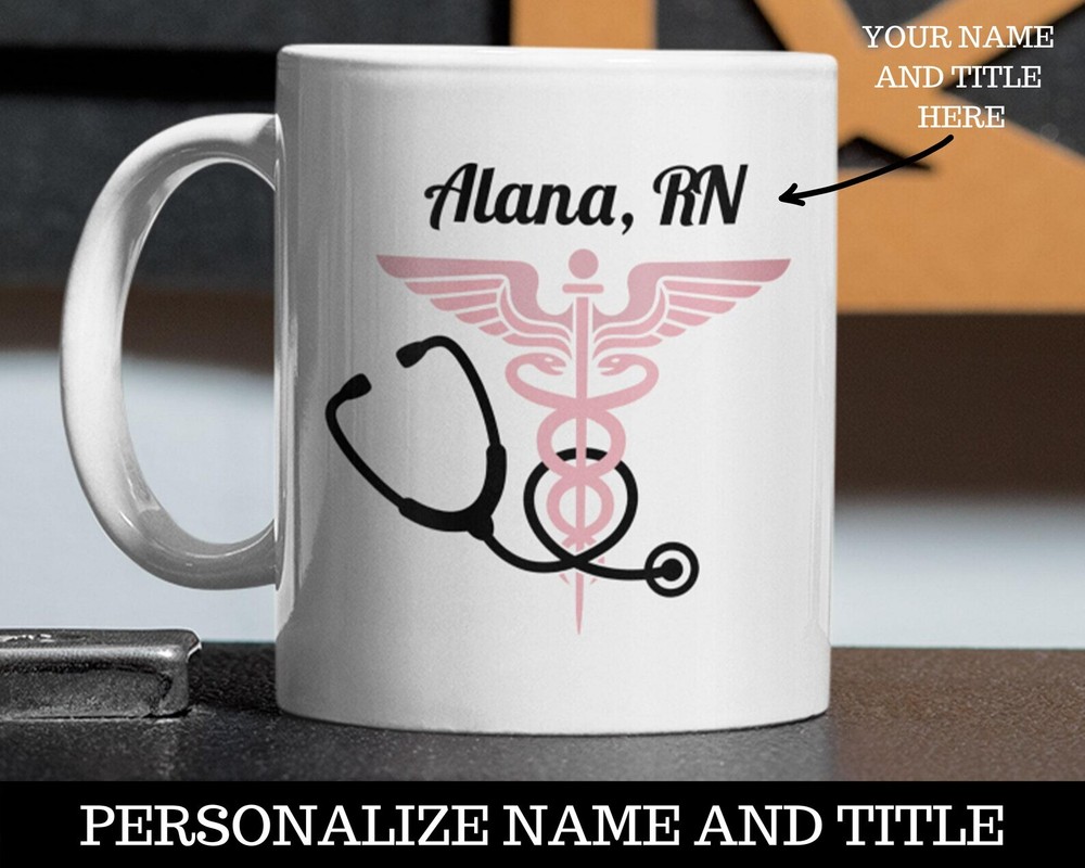 Nurse Badge Coffee Mug Personalized With Name And Badge  Nurse Gift  Nurse