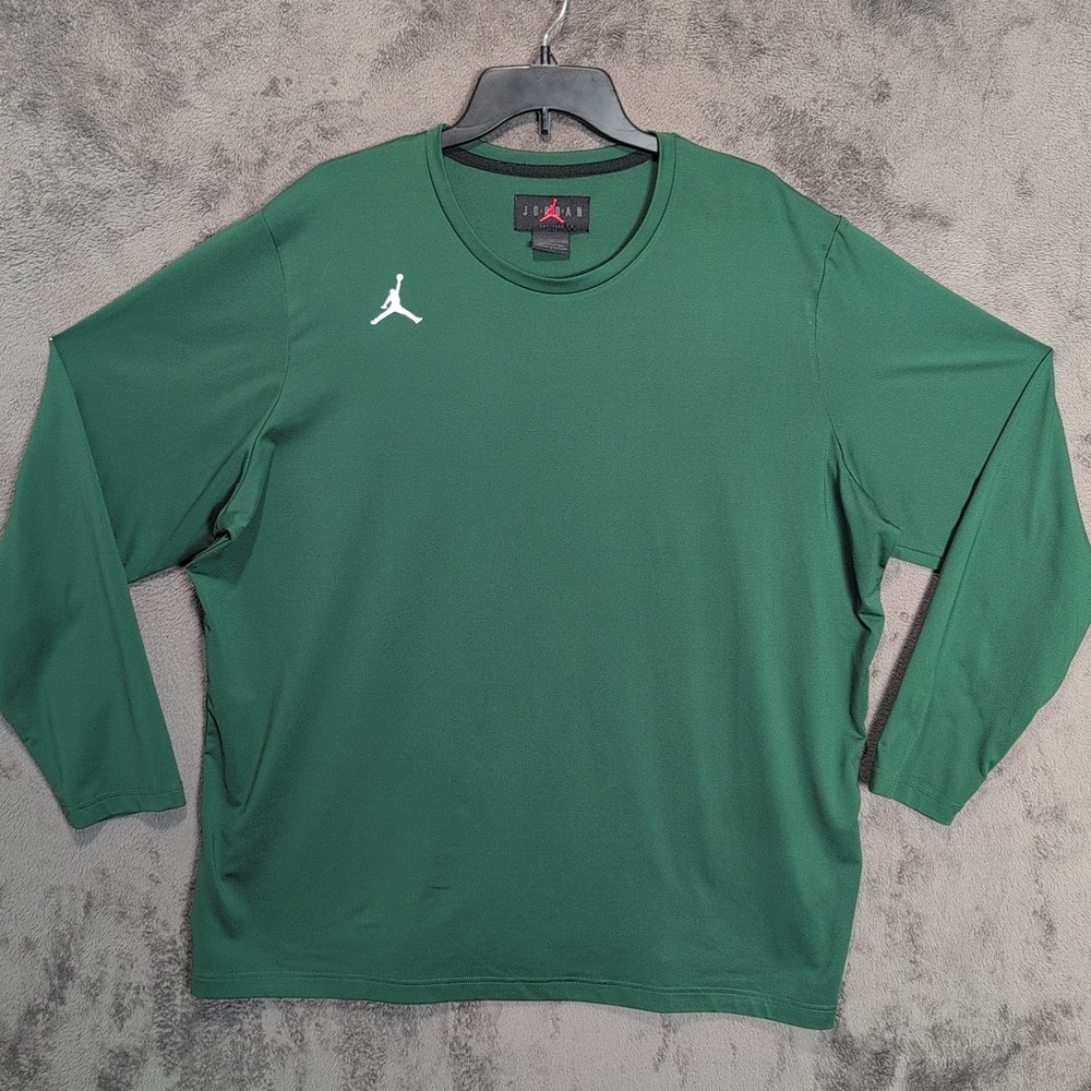 Jordan Shirt Adult XXL 2XL Green Graphic Jump Man Long Sleeve Jersey Active