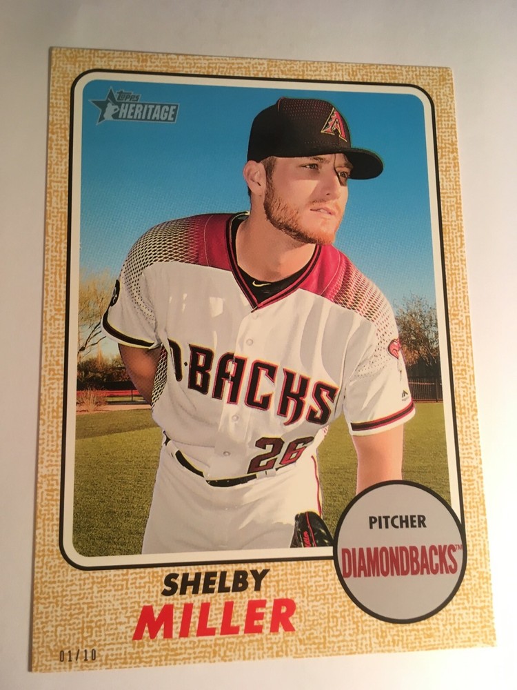 2017 Topps Heritage High Number 5x7 Shelby Miller DBacks 605 #'d 01/10 Gold