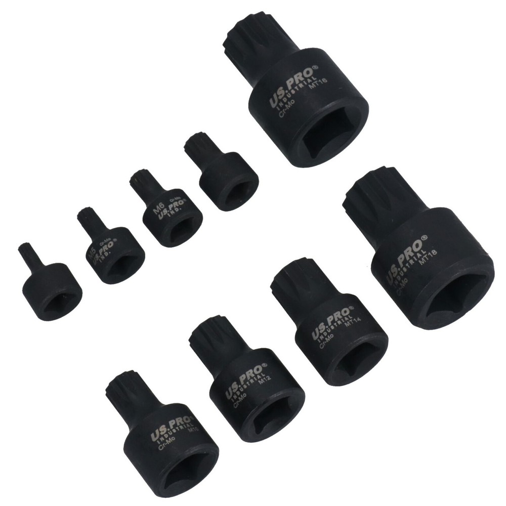 Stubby Impact Triple Square XZN Sockets M4-M18 Mixed Drive 9pc Set