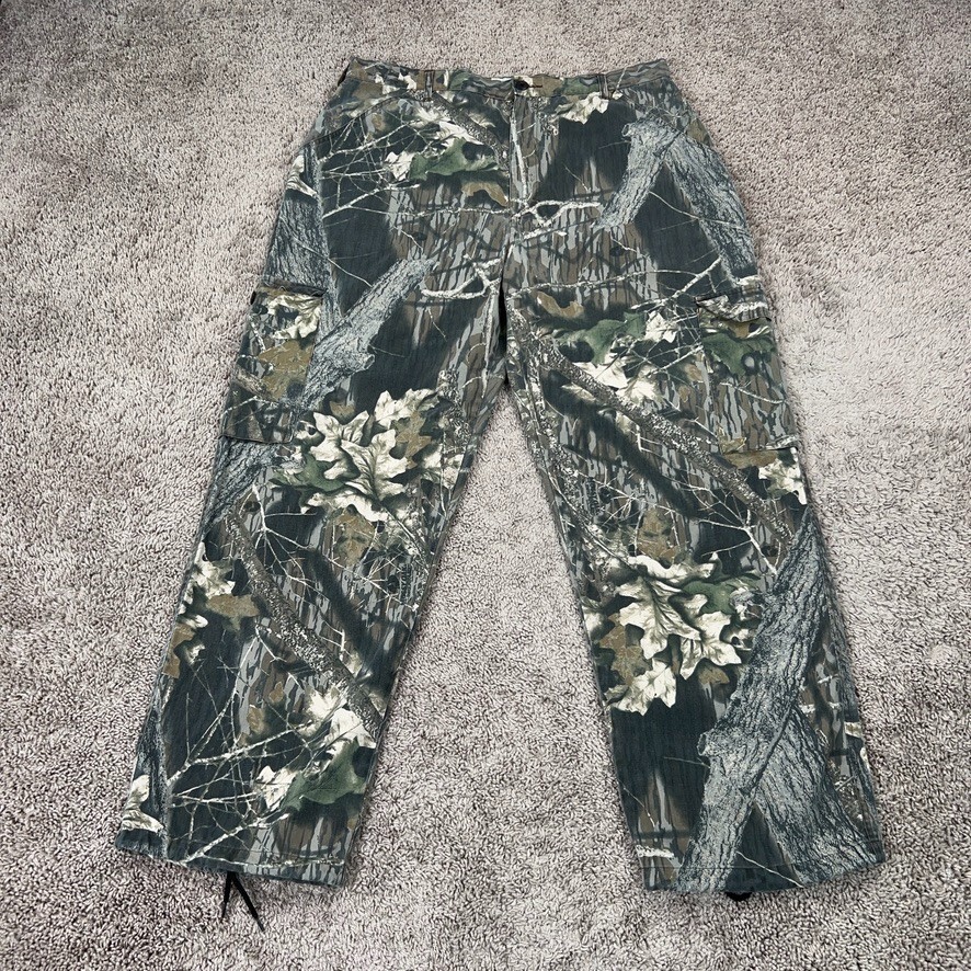 Jerzees Mens XL Brown Camo Mossy Oak Cargo Hunting Utility Pants