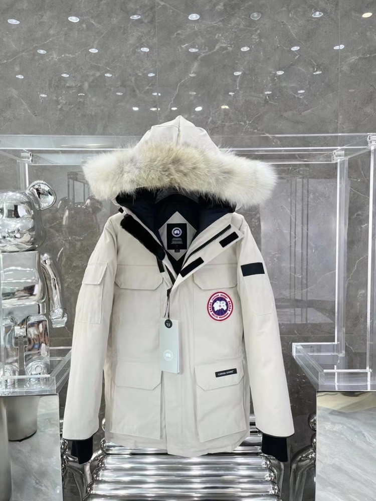 Canada Goose Men's Rice white down jacket free shipping ☀