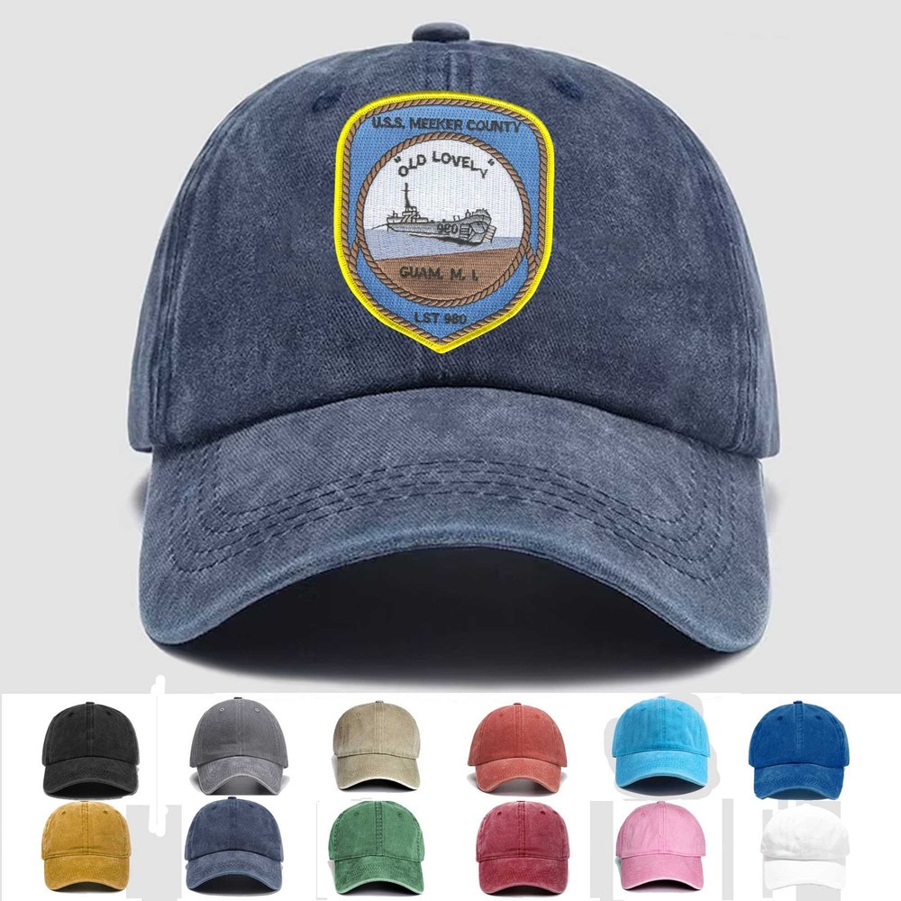 Custom Embroidered Hat LST-980 USS Meeker County, Veteran Cap, Trucker Hat, Gift