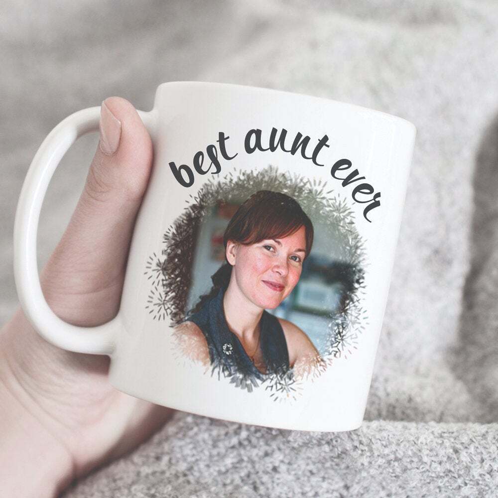 Best Aunt Ever Mug Custom Gift For Aunt Custom Photo And Text Mug Christmas Gift