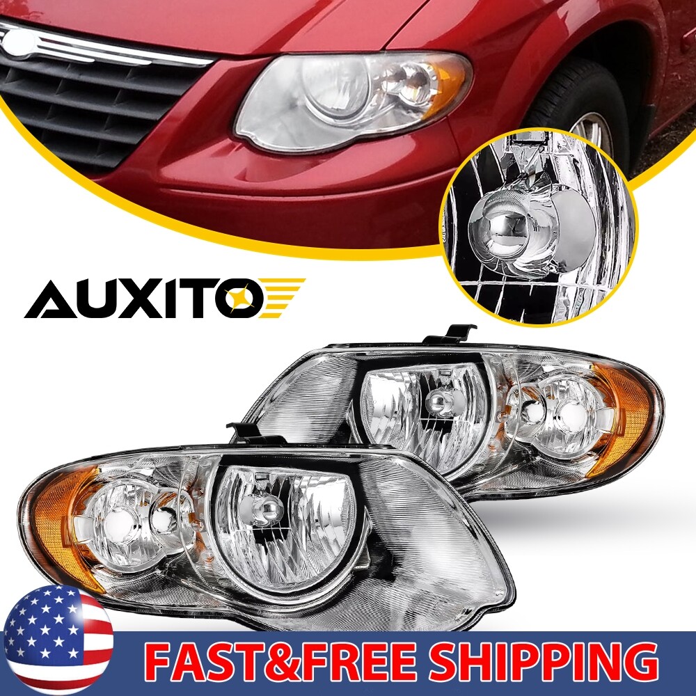 Fits For Chrysler Town & Country 3.3L 3.8L 2005-07 Headlights Assembly Set LH RH