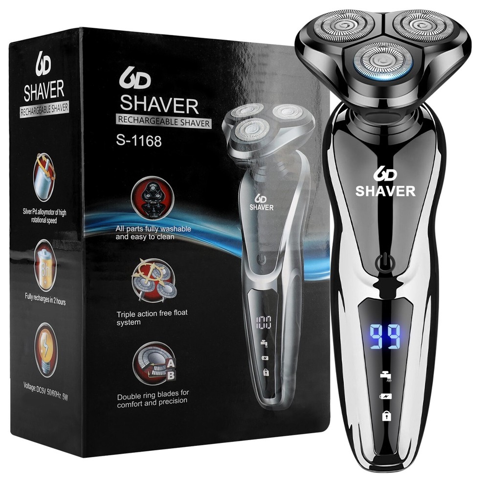 Men Wet/Dry Electric Shaver Trimmer Rotary Razor Beard Shaving USB Rechargeable