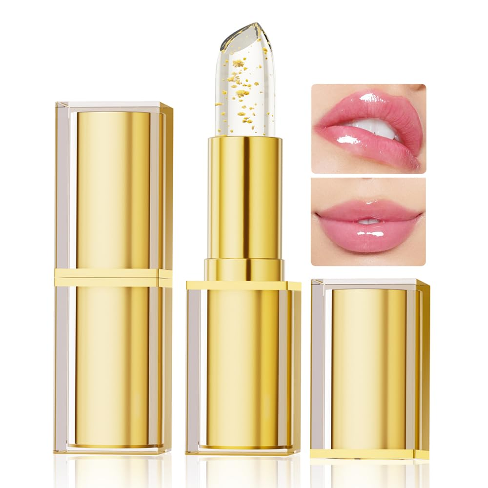 Color Changing Lipstick-Transferproof, Gold Crystal Ph Color Changing Lipstick,