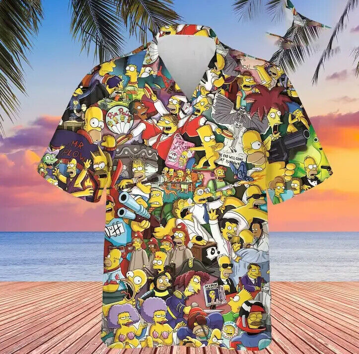The Simpsons Hawaiian shirt hot Summer beach 3d shirt summer Hawaiian