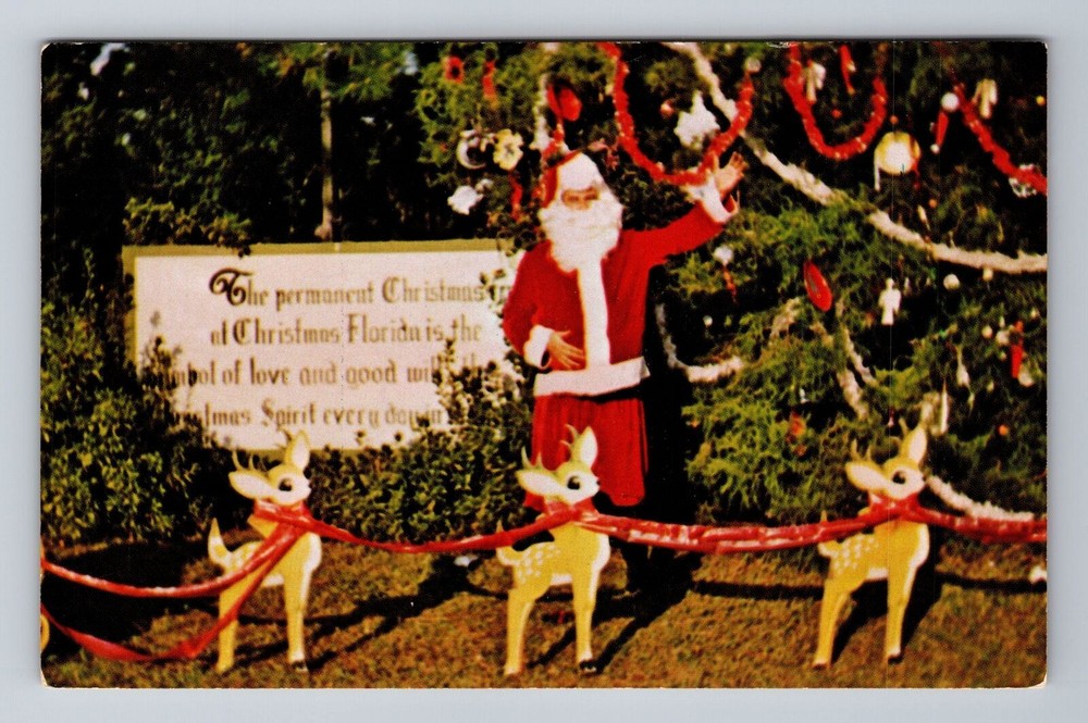 Christmas FL-Florida, Permanent Christmas Tree at Post Office Vintage Postcard